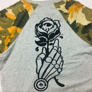 LRG Men’s 3/4 Sleeve Shirt Grey High End Low Life